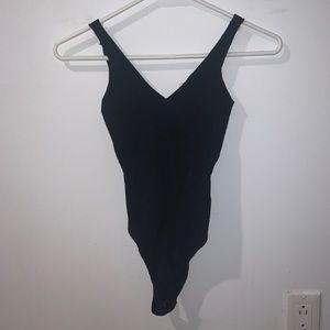 Black ribbed bodysuit